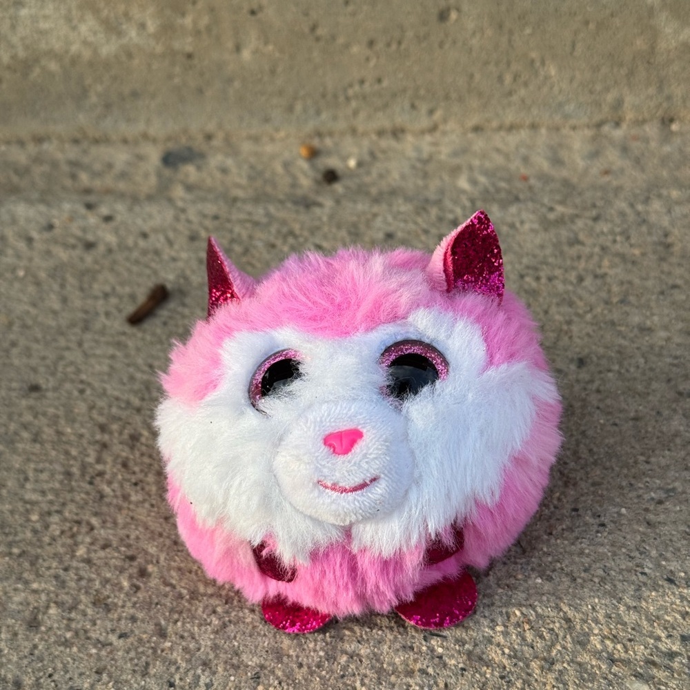 Pink Husky Beanie Ballz Princess Plush